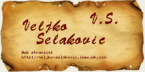 Veljko Selaković vizit kartica